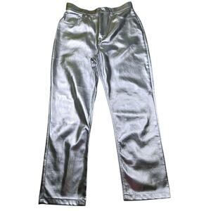 Abercrombie & Fitch The 90s Straight Ultra High Rise Faux Leather Pants 30/10S
